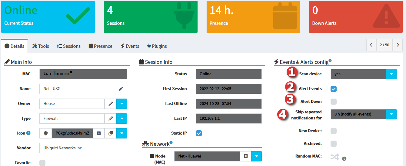Device notification settings