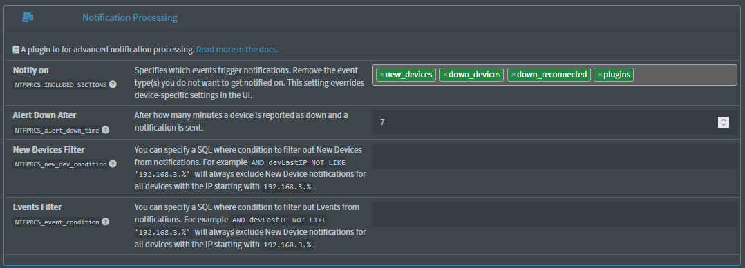 Notification settings