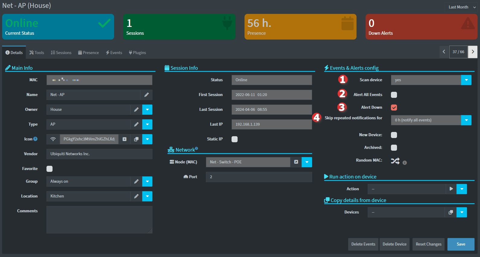 Device notification settings